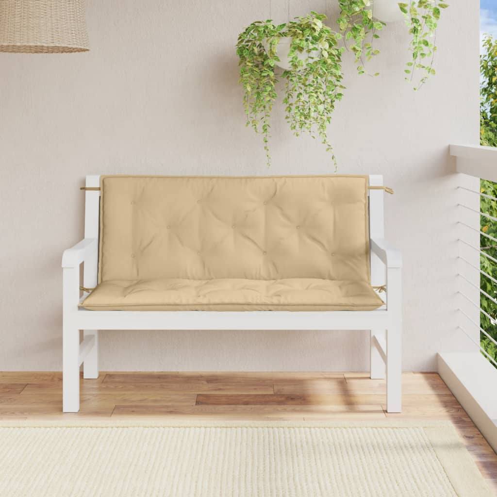 Tuinbankkussens 2 st 120x50x7 cm stof gemêleerd beige is nu te koop bij PeponiXL, paradijselijk wonen!