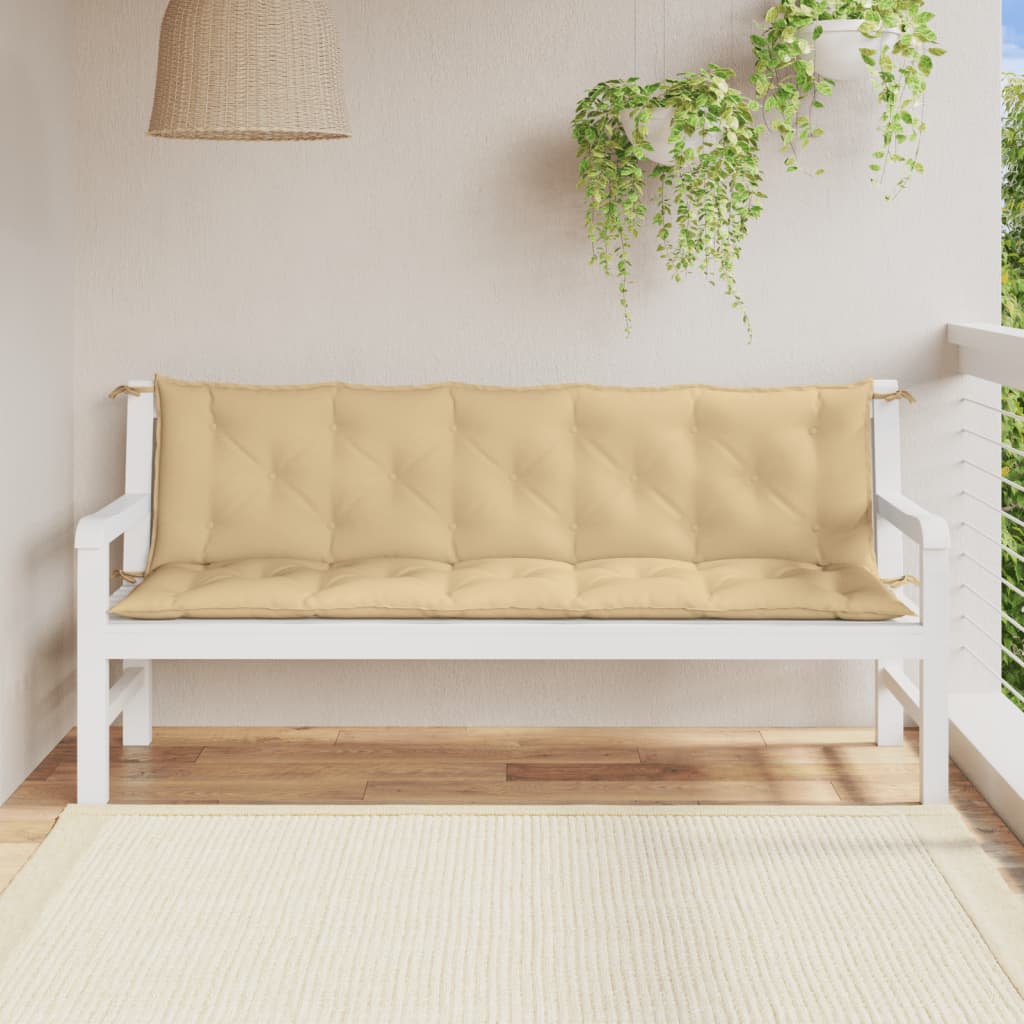 Tuinbankkussens 2 st 180x50x7 cm stof gemêleerd beige is nu te koop bij PeponiXL, paradijselijk wonen!