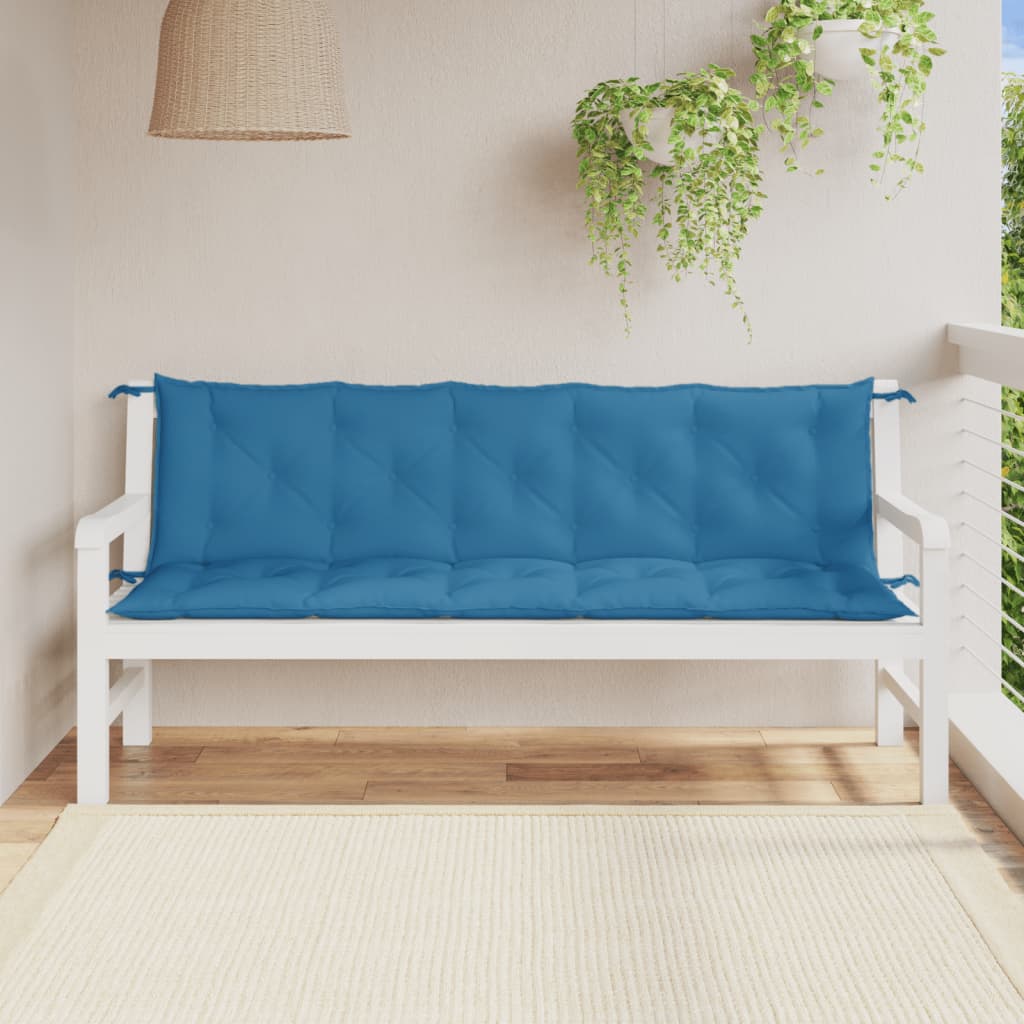 Tuinbankkussens 2 st 180x50x7 cm stof gemêleerd blauw is nu te koop bij PeponiXL, paradijselijk wonen!