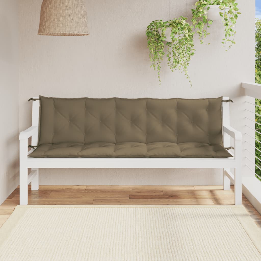 Tuinbankkussens 2 st 180x50x7 cm stof gemêleerd taupe is nu te koop bij PeponiXL, paradijselijk wonen!