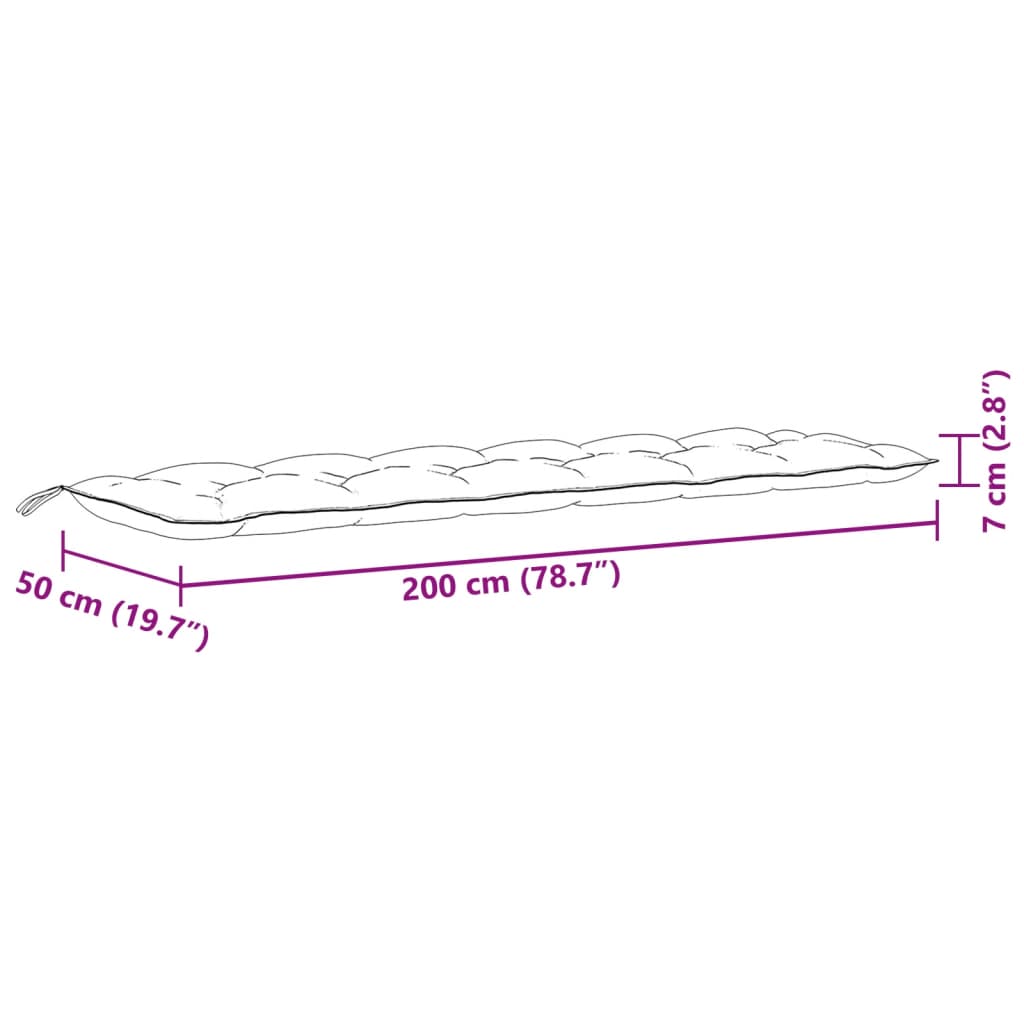 Tuinbankkussens 2 st 200x50x7 cm stof gemêleerd crèmekleurig is nu te koop bij PeponiXL, paradijselijk wonen!