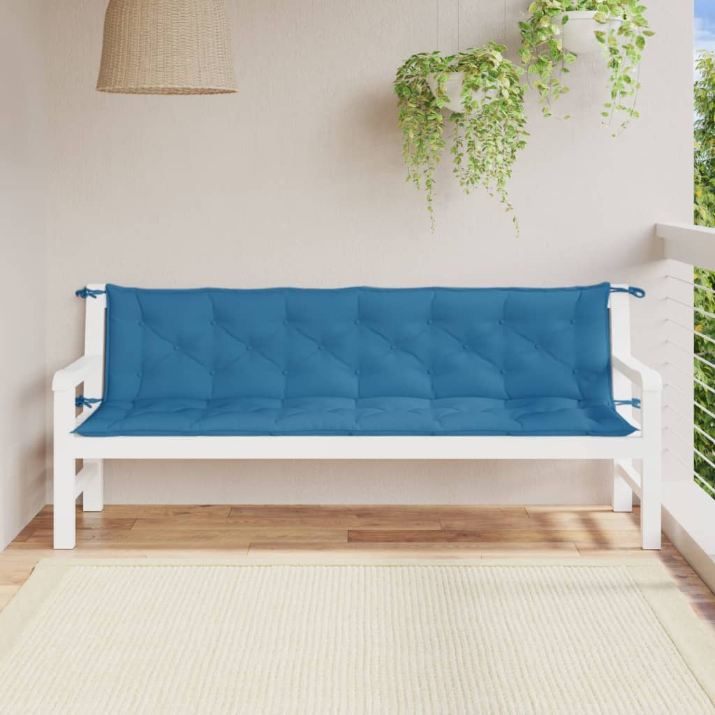 Tuinbankkussens 2 st 200x50x7 cm stof gemêleerd blauw is nu te koop bij PeponiXL, paradijselijk wonen!