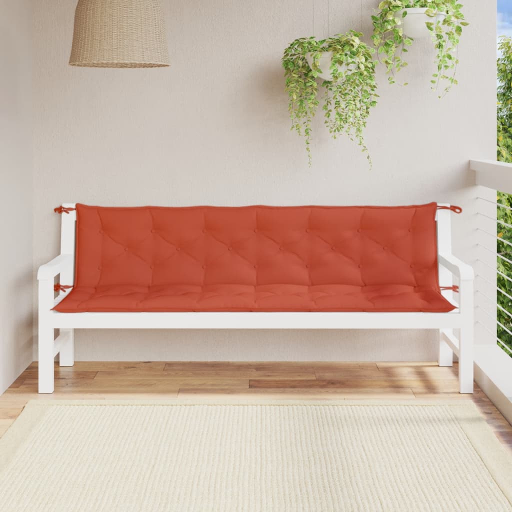 Tuinbankkussens 2 st 200x50x7 cm stof gemêleerd rood is nu te koop bij PeponiXL, paradijselijk wonen!