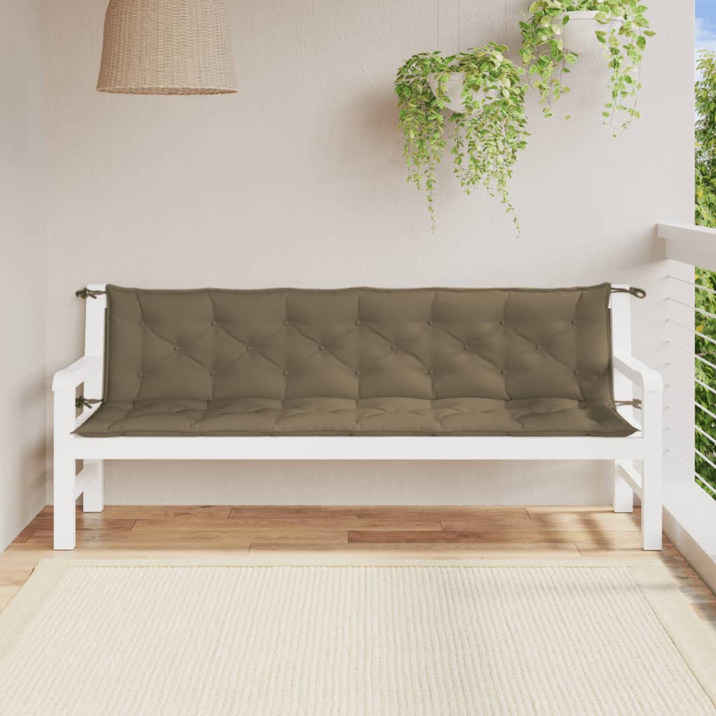 Tuinbankkussens 2 st 200x50x7 cm stof gemêleerd taupe is nu te koop bij PeponiXL, paradijselijk wonen!