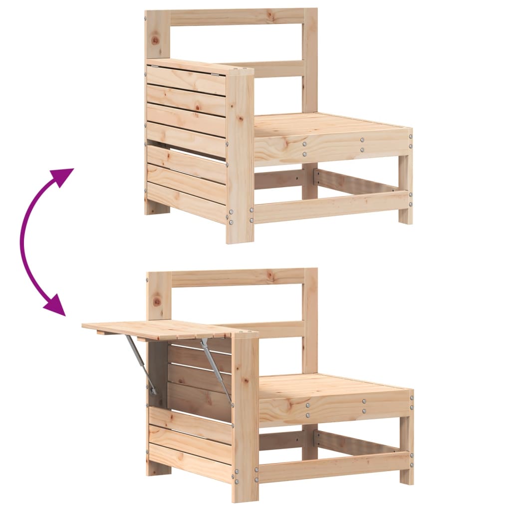 Tuinbank met armleuning en klaptafel massief grenenhout is nu te koop bij PeponiXL, paradijselijk wonen!