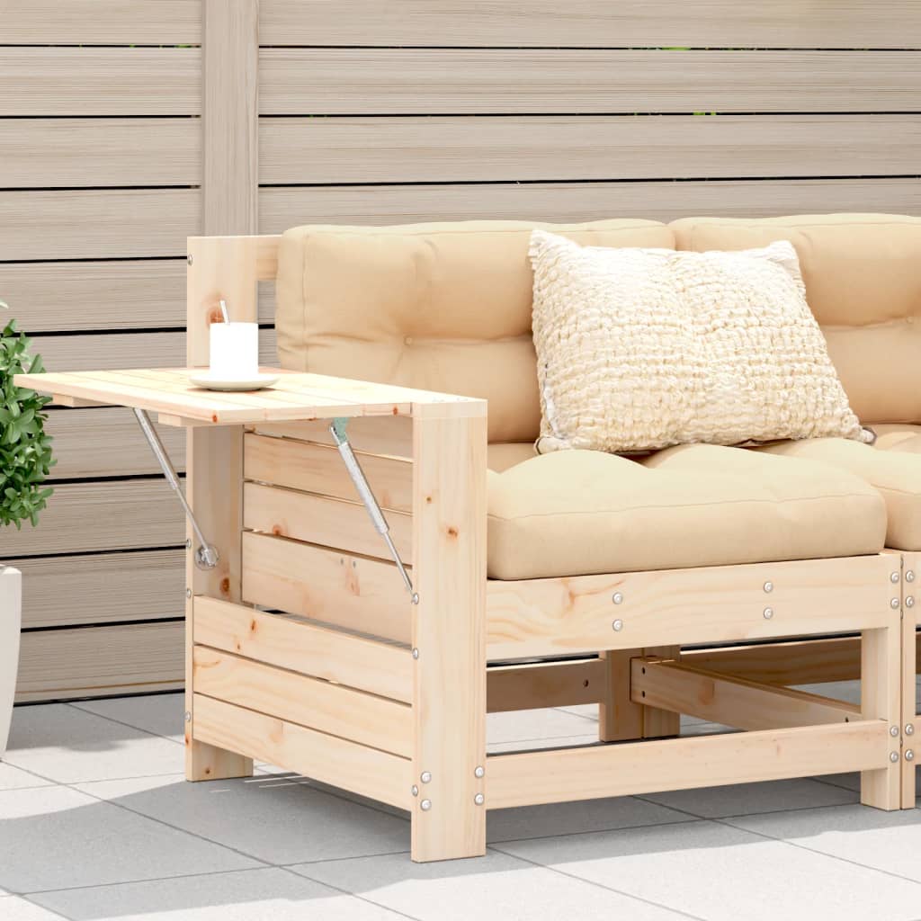 Tuinbank met armleuning en klaptafel massief grenenhout is nu te koop bij PeponiXL, paradijselijk wonen!