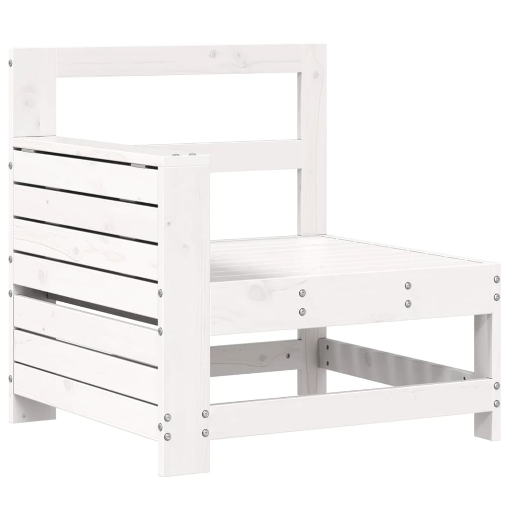 Tuinbank met armleuning en klaptafel massief grenenhout wit is nu te koop bij PeponiXL, paradijselijk wonen!