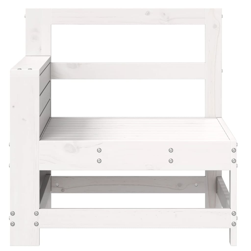 Tuinbank met armleuning en klaptafel massief grenenhout wit is nu te koop bij PeponiXL, paradijselijk wonen!