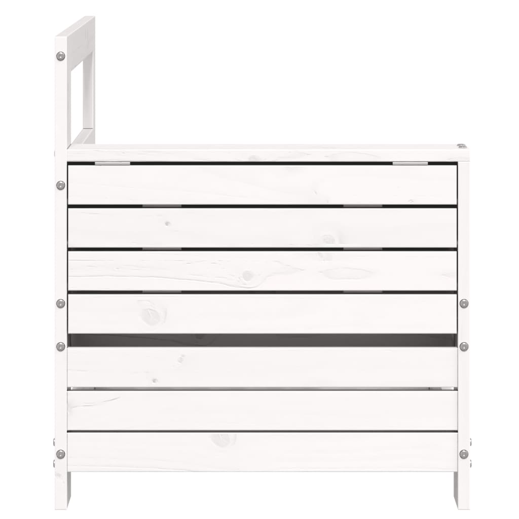 Tuinbank met armleuning en klaptafel massief grenenhout wit is nu te koop bij PeponiXL, paradijselijk wonen!