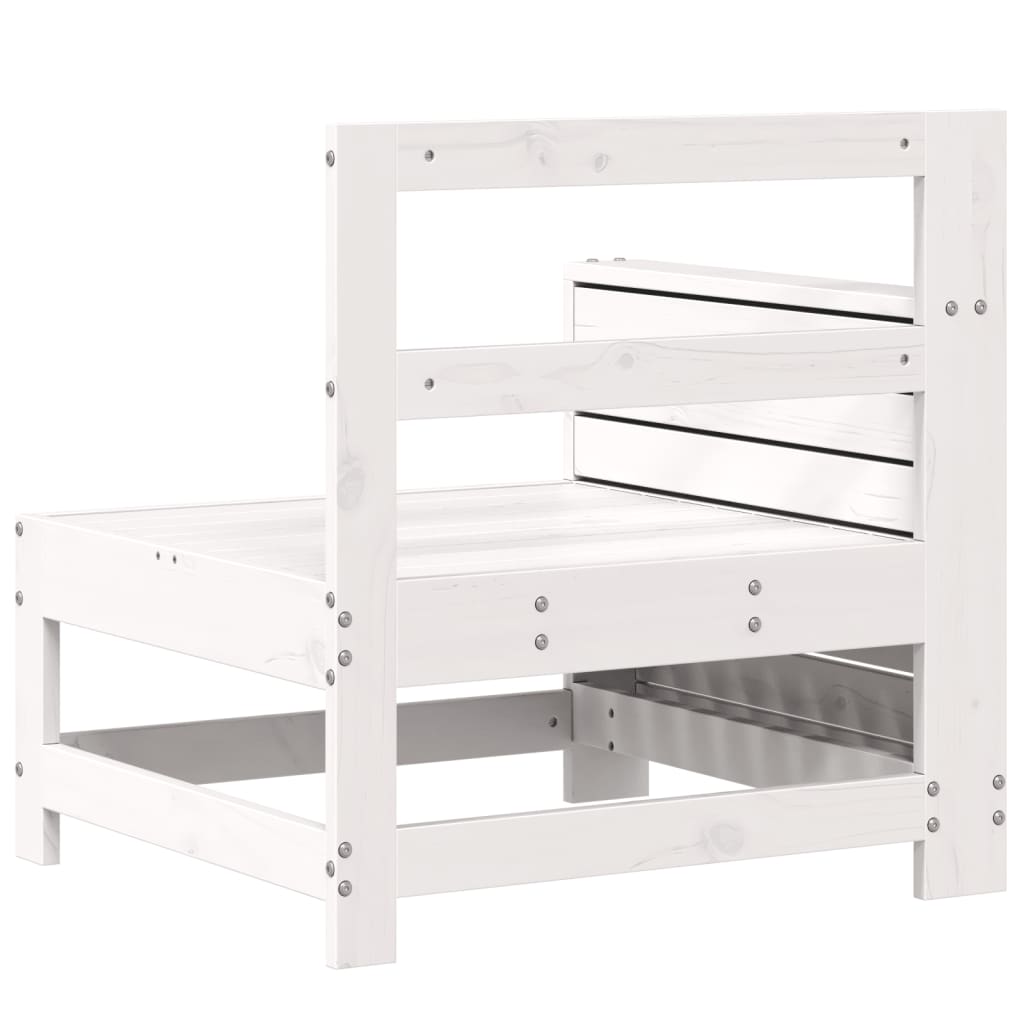 Tuinbank met armleuning en klaptafel massief grenenhout wit is nu te koop bij PeponiXL, paradijselijk wonen!