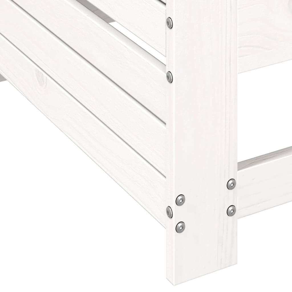 Tuinbank met armleuning en klaptafel massief grenenhout wit is nu te koop bij PeponiXL, paradijselijk wonen!