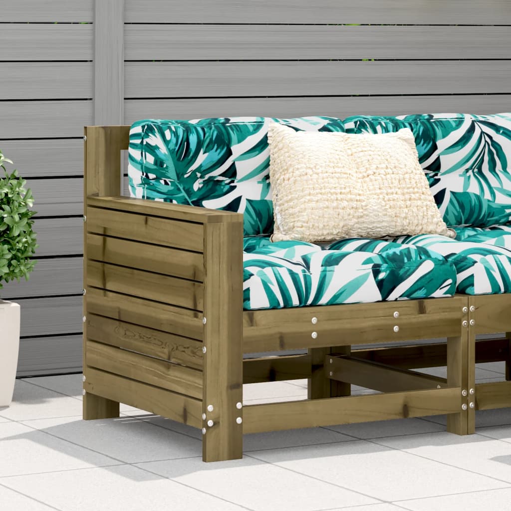 Tuinbank met armleuning 69x62x70,5 cm geïmpregneerd grenenhout is nu te koop bij PeponiXL, paradijselijk wonen!
