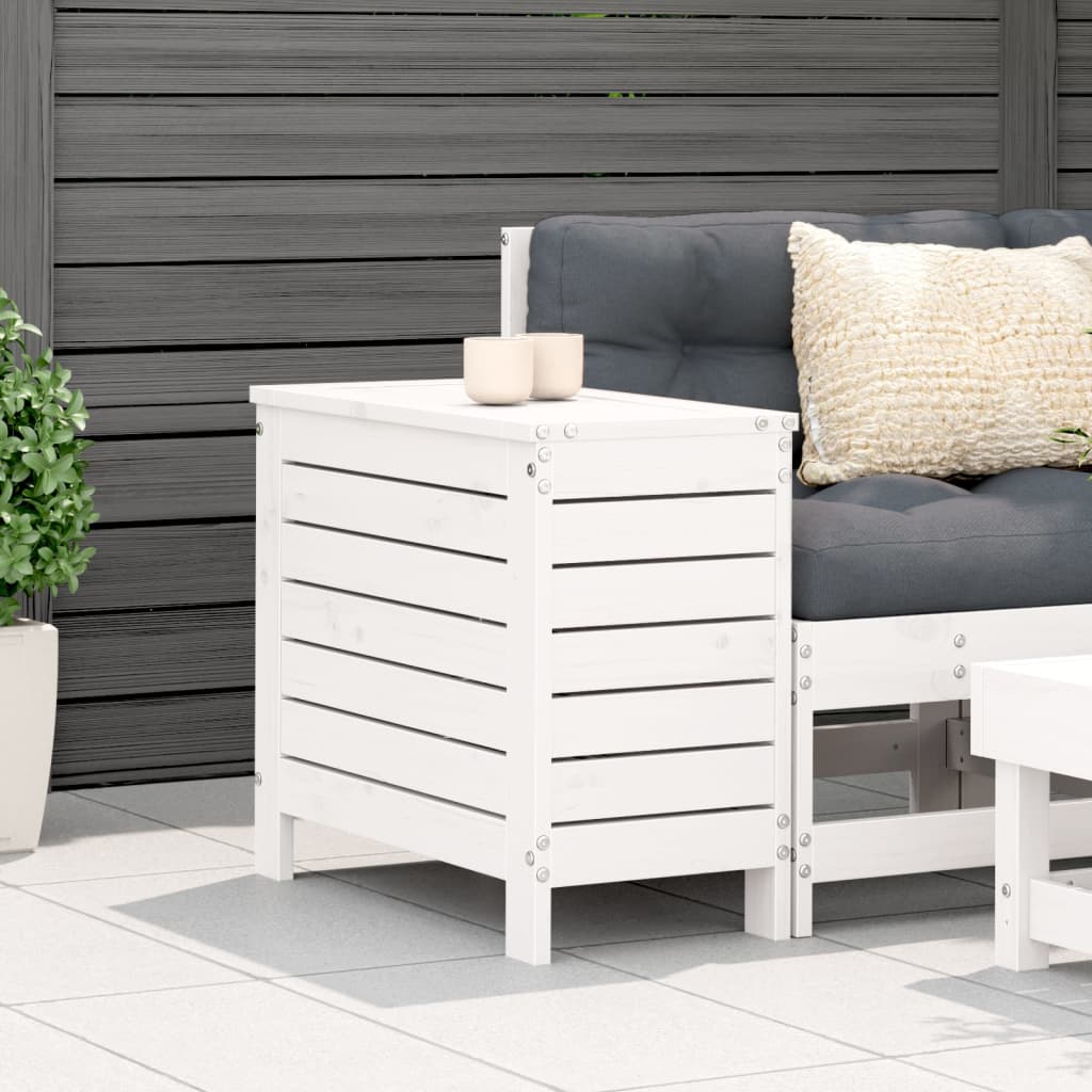 Tuinvoetenbank 62x31,5x52 cm massief grenenhout wit is nu te koop bij PeponiXL, paradijselijk wonen!