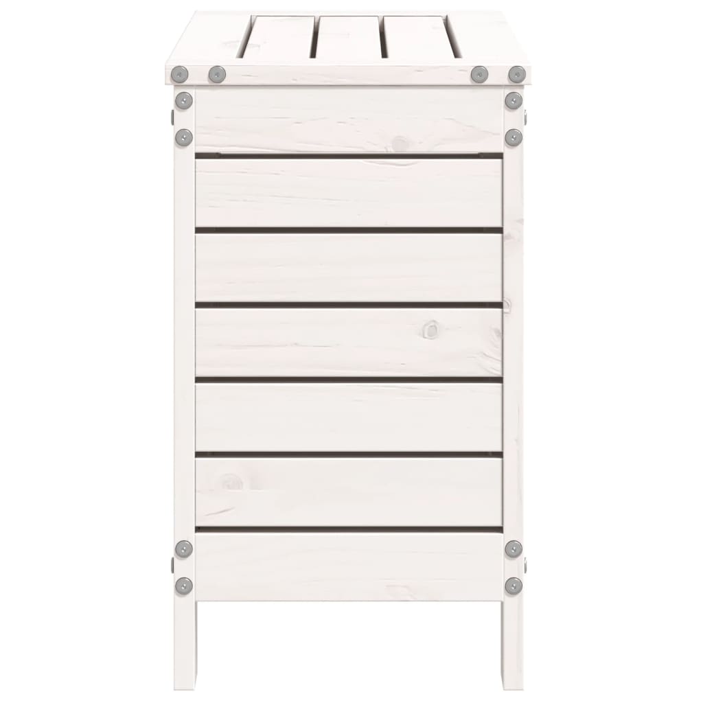 Tuinvoetenbank 62x31,5x52 cm massief grenenhout wit is nu te koop bij PeponiXL, paradijselijk wonen!