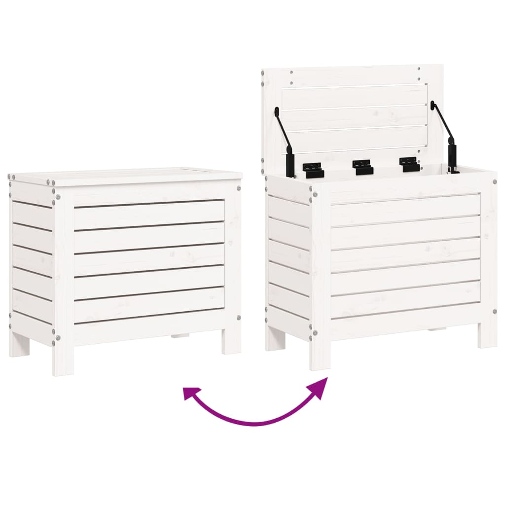 Tuinvoetenbank 62x31,5x52 cm massief grenenhout wit is nu te koop bij PeponiXL, paradijselijk wonen!
