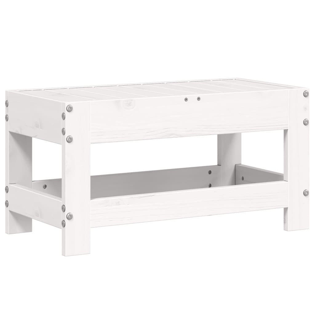 Tuinvoetenbank 62x30x32 cm massief grenenhout wit is nu te koop bij PeponiXL, paradijselijk wonen!