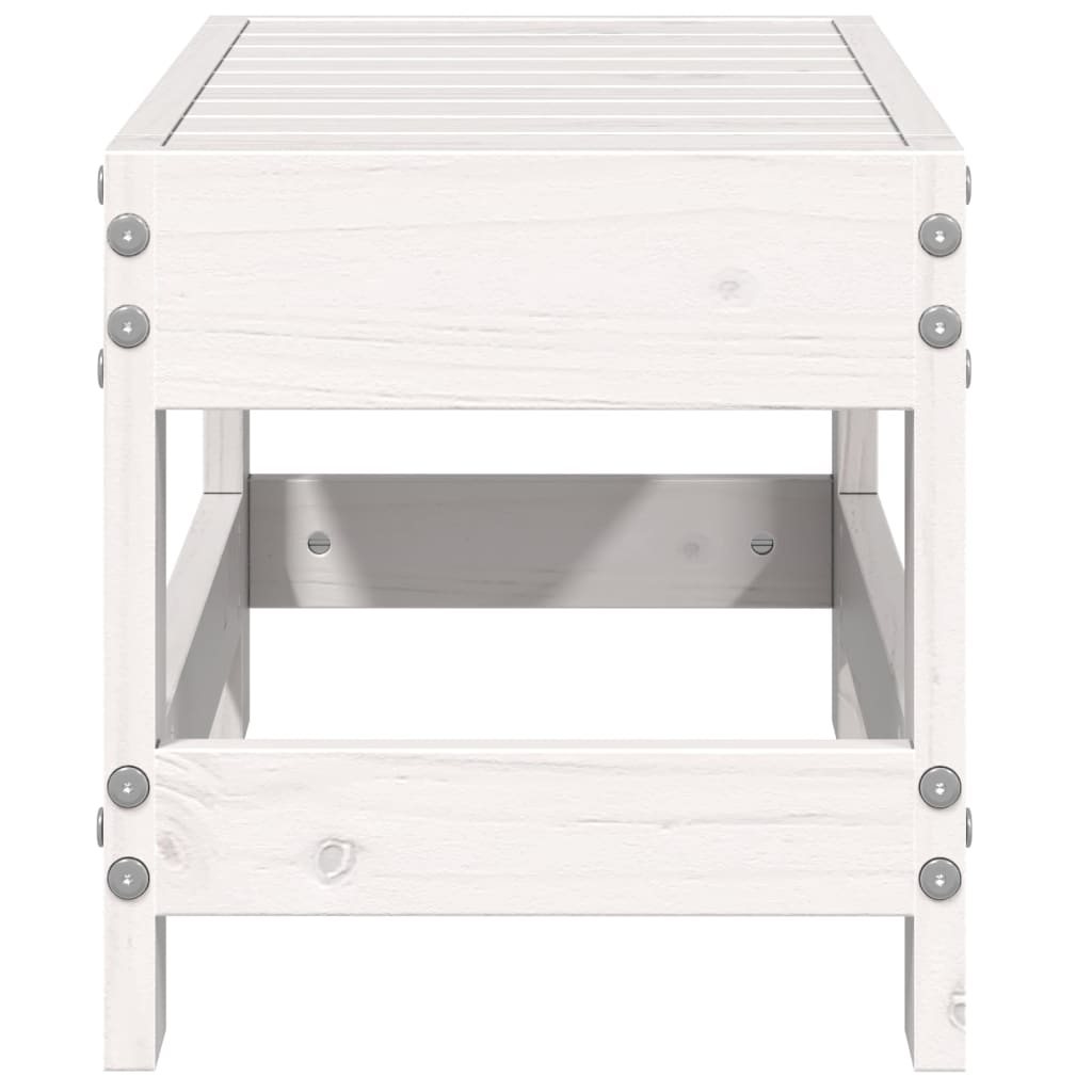 Tuinvoetenbank 62x30x32 cm massief grenenhout wit is nu te koop bij PeponiXL, paradijselijk wonen!
