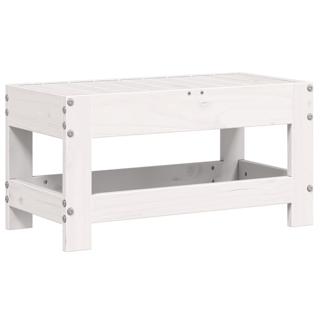 Tuinvoetenbank 62x30x32 cm massief grenenhout wit is nu te koop bij PeponiXL, paradijselijk wonen!
