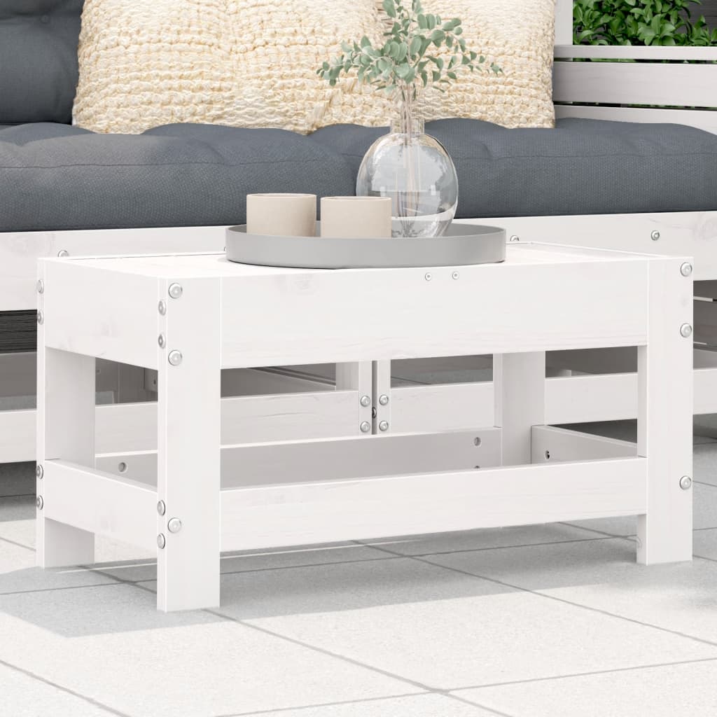 Tuinvoetenbank 62x30x32 cm massief grenenhout wit is nu te koop bij PeponiXL, paradijselijk wonen!