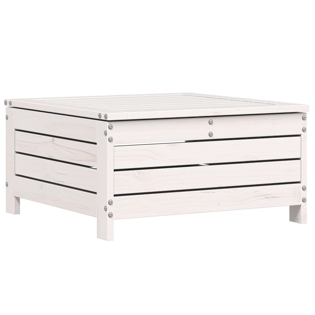 Tuinvoetenbank 62x63,5x32 cm massief grenenhout wit is nu te koop bij PeponiXL, paradijselijk wonen!