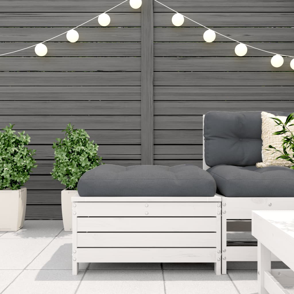 Tuinvoetenbank 62x63,5x32 cm massief grenenhout wit is nu te koop bij PeponiXL, paradijselijk wonen!