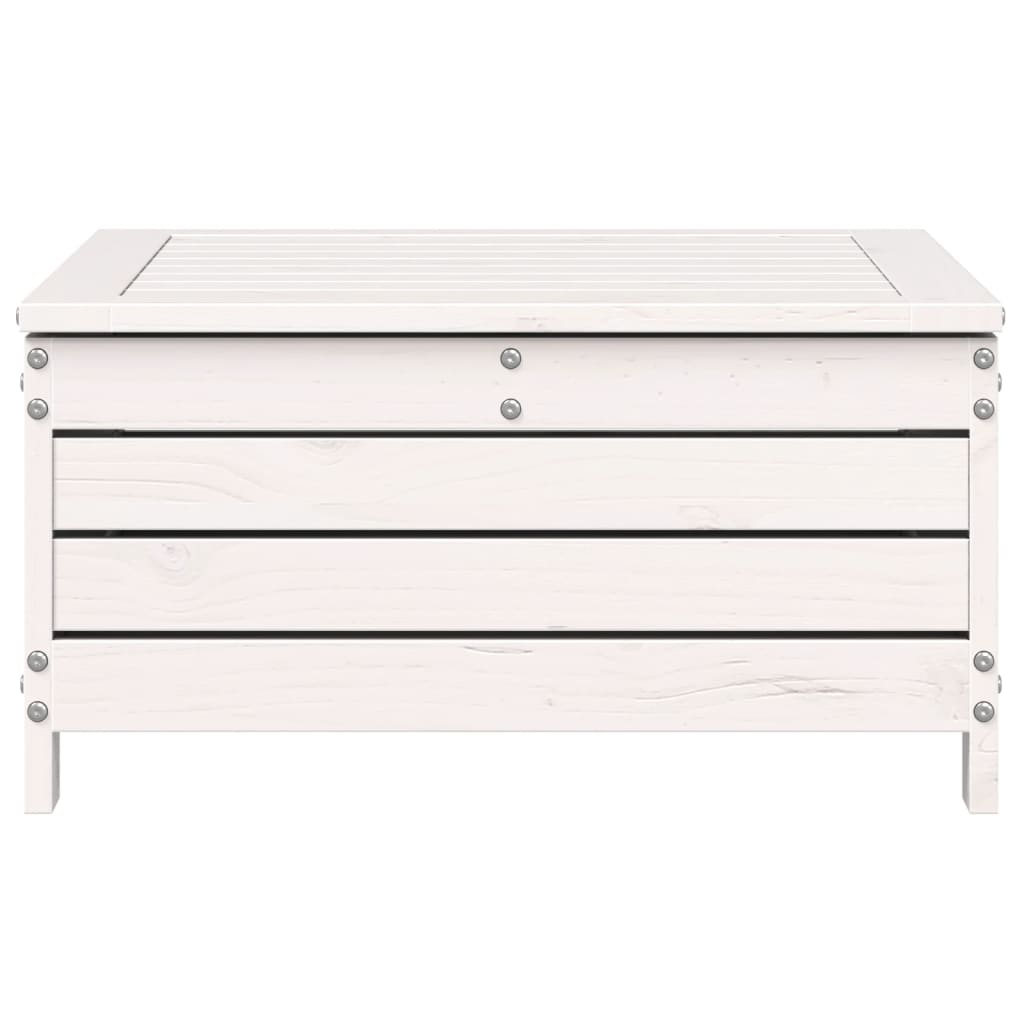 Tuinvoetenbank 62x63,5x32 cm massief grenenhout wit is nu te koop bij PeponiXL, paradijselijk wonen!
