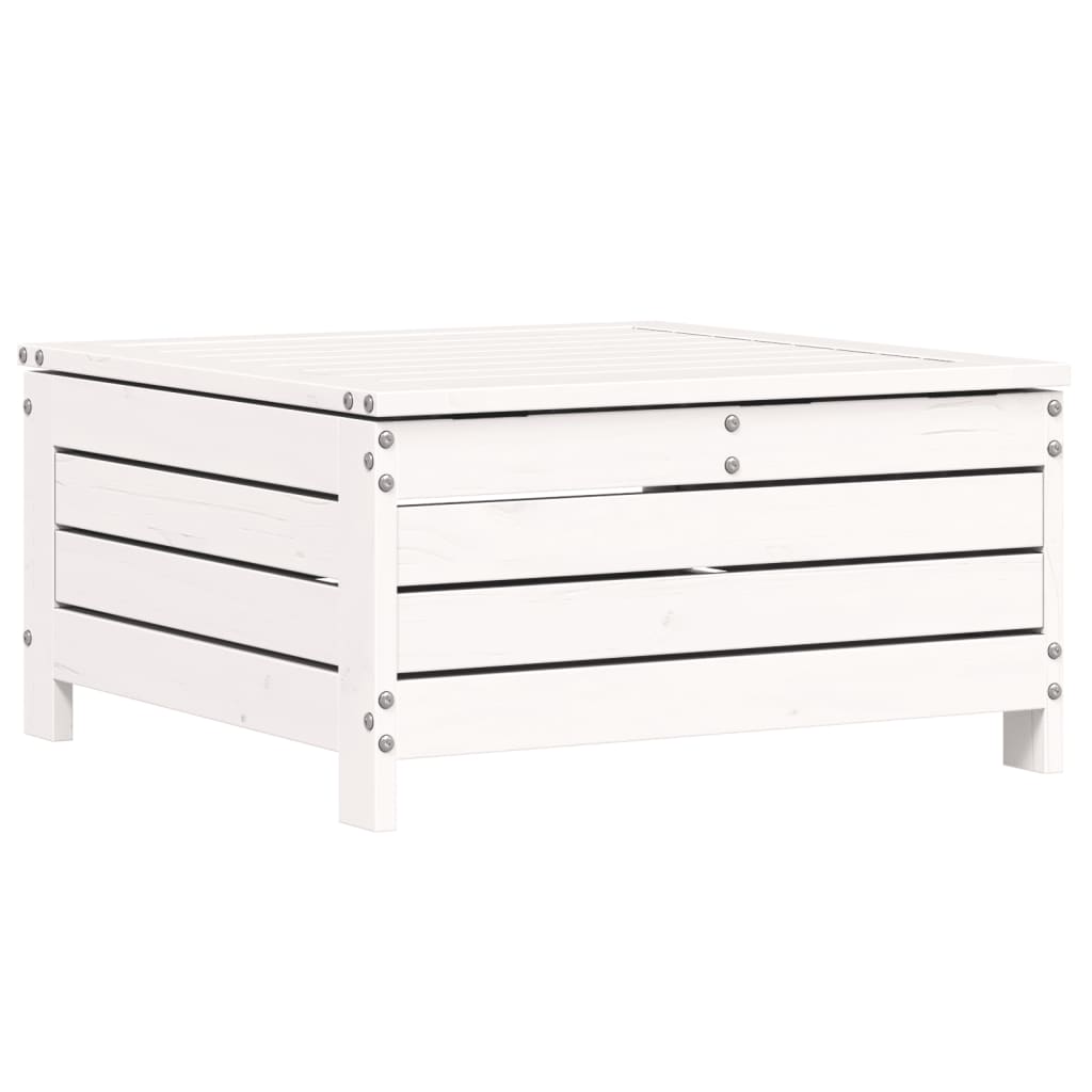 Tuinvoetenbank 62x63,5x32 cm massief grenenhout wit is nu te koop bij PeponiXL, paradijselijk wonen!