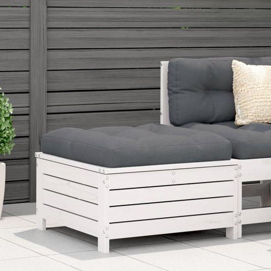 Tuinvoetenbank 62x63,5x32 cm massief grenenhout wit is nu te koop bij PeponiXL, paradijselijk wonen!