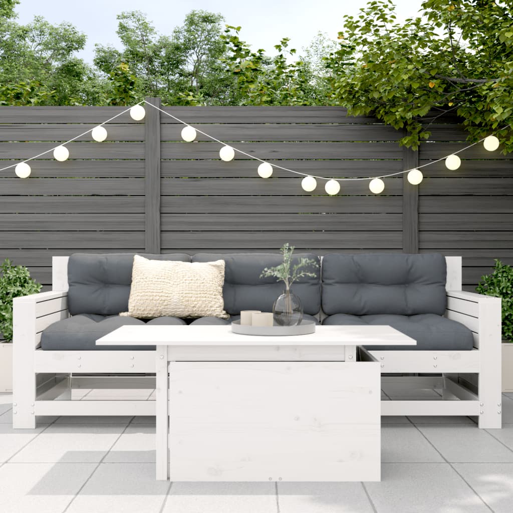 Tuintafel 100x50x75 cm massief grenenhout wit is nu te koop bij PeponiXL, paradijselijk wonen!