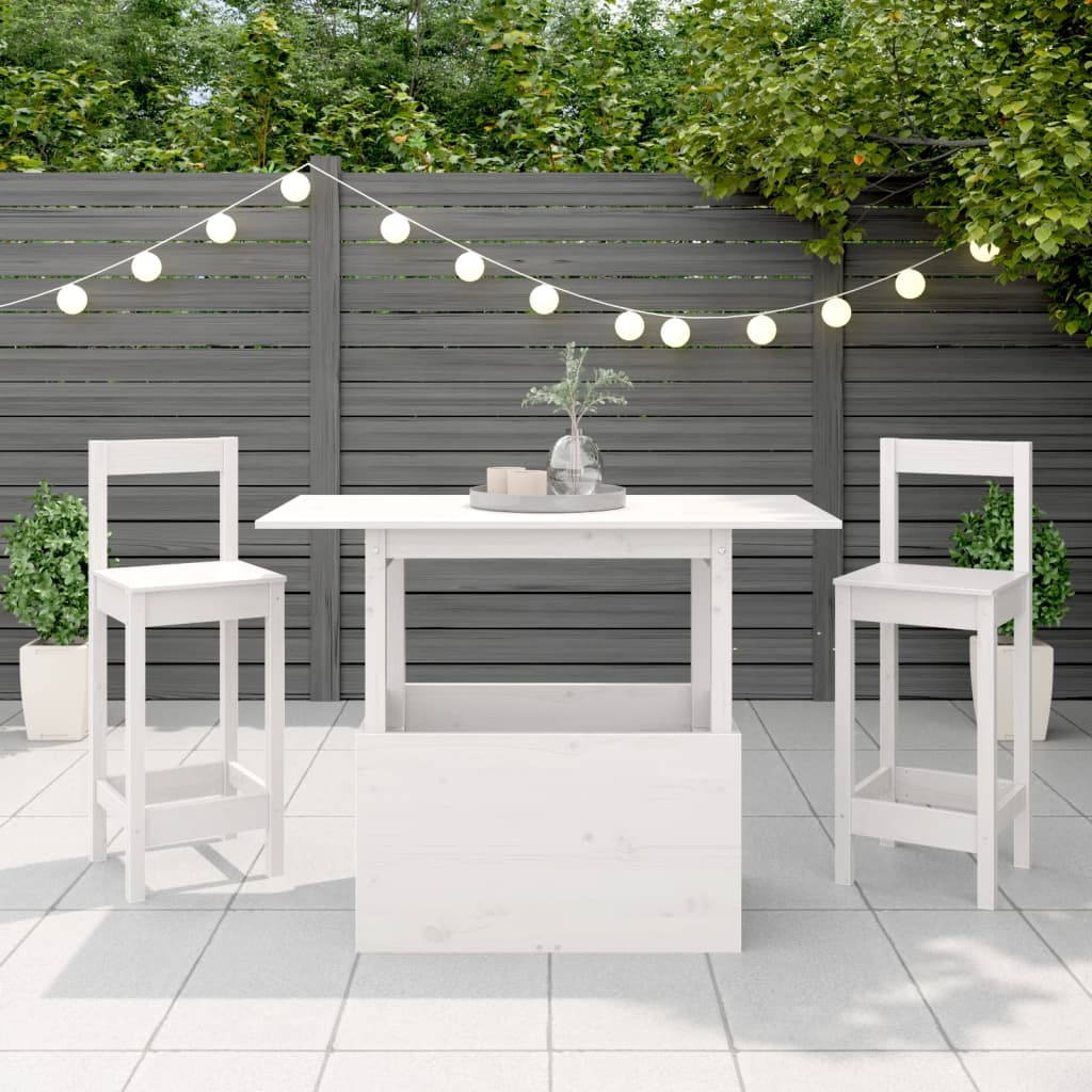Tuintafel 100x50x75 cm massief grenenhout wit is nu te koop bij PeponiXL, paradijselijk wonen!