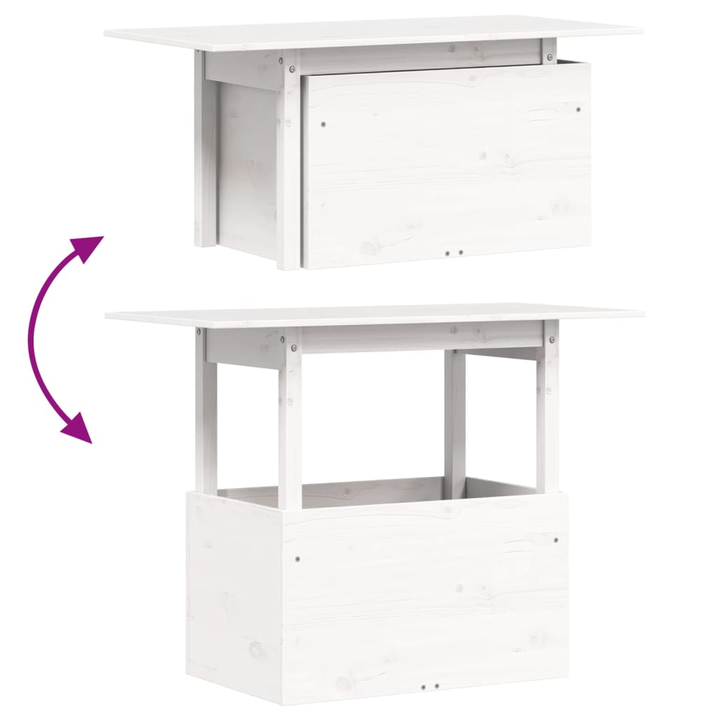 Tuintafel 100x50x75 cm massief grenenhout wit is nu te koop bij PeponiXL, paradijselijk wonen!