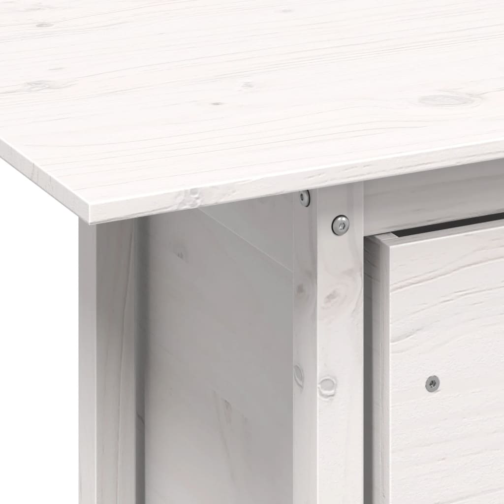 Tuintafel 100x50x75 cm massief grenenhout wit is nu te koop bij PeponiXL, paradijselijk wonen!