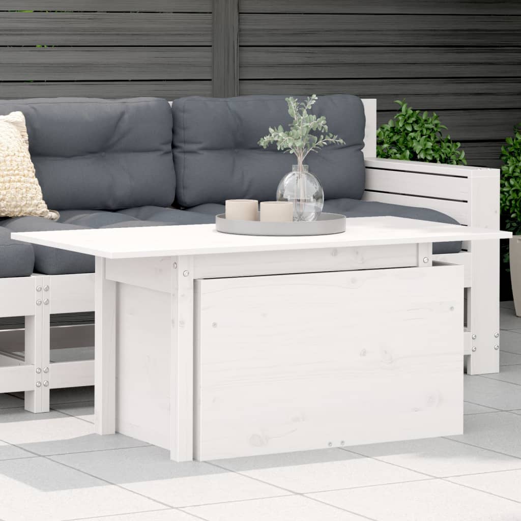 Tuintafel 100x50x75 cm massief grenenhout wit is nu te koop bij PeponiXL, paradijselijk wonen!