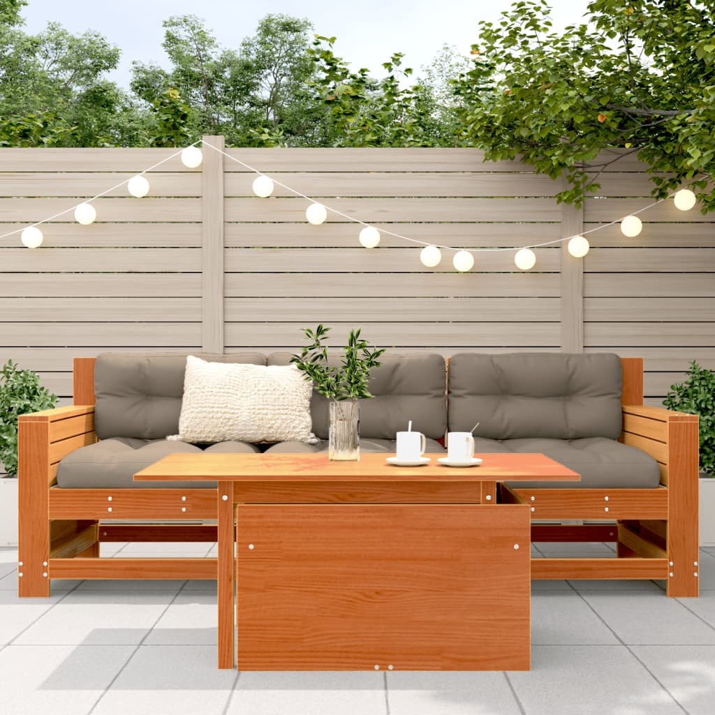 Tuintafel 100x50x75 cm massief grenenhout wasbruin is nu te koop bij PeponiXL, paradijselijk wonen!