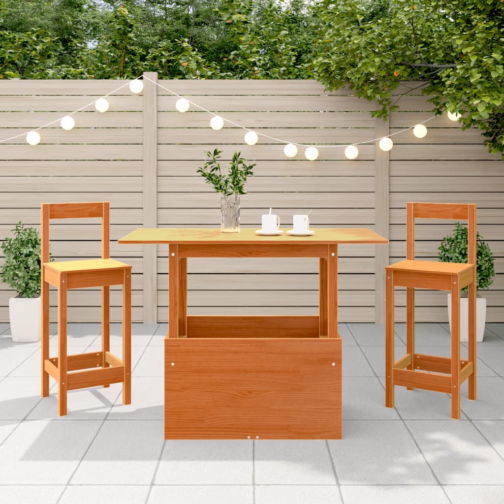 Tuintafel 100x50x75 cm massief grenenhout wasbruin is nu te koop bij PeponiXL, paradijselijk wonen!