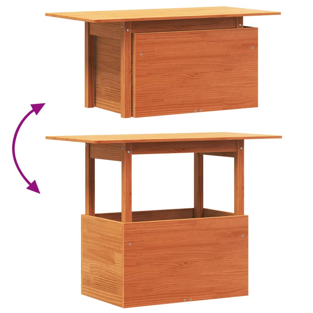 Tuintafel 100x50x75 cm massief grenenhout wasbruin is nu te koop bij PeponiXL, paradijselijk wonen!
