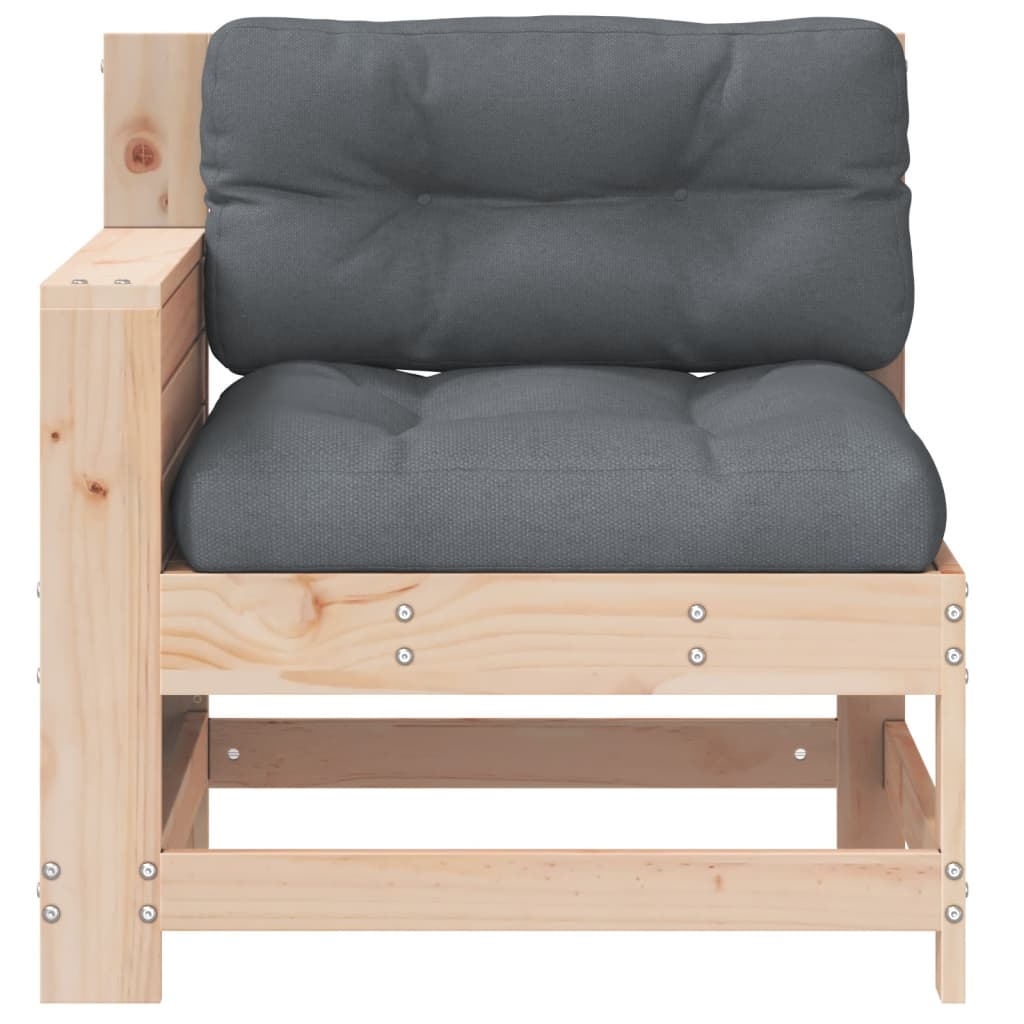 Tuinbank met armleuning en kussen massief grenenhout is nu te koop bij PeponiXL, paradijselijk wonen!