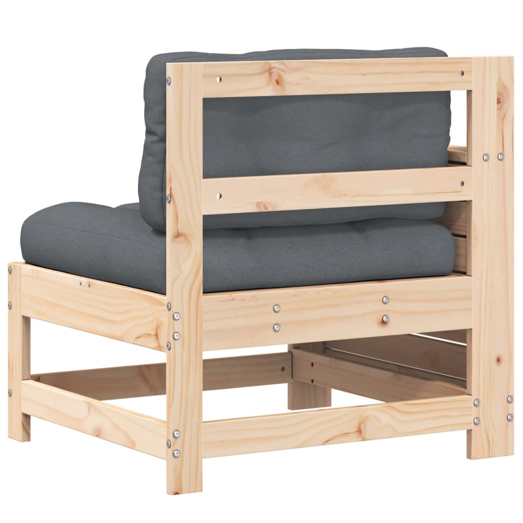 Tuinbank met armleuning en kussen massief grenenhout is nu te koop bij PeponiXL, paradijselijk wonen!