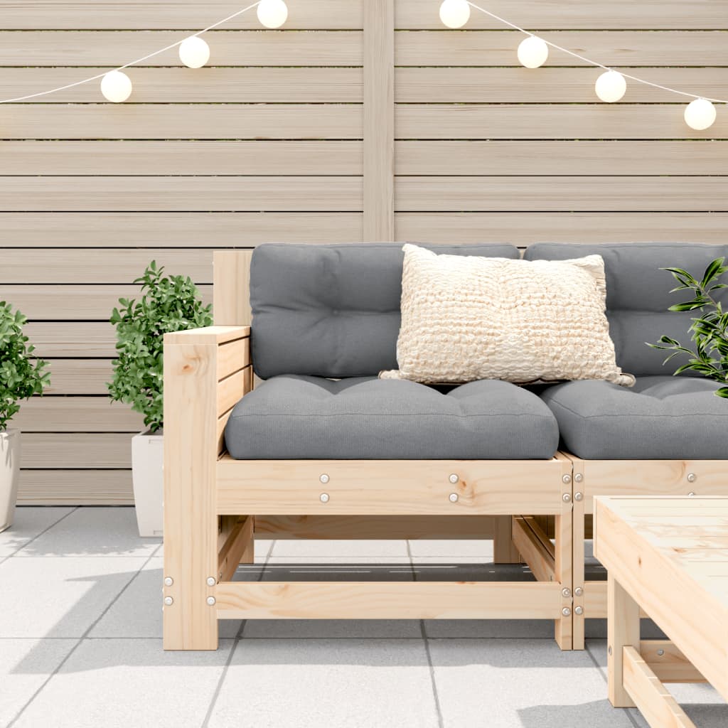 Tuinbank met armleuning en kussen massief grenenhout is nu te koop bij PeponiXL, paradijselijk wonen!