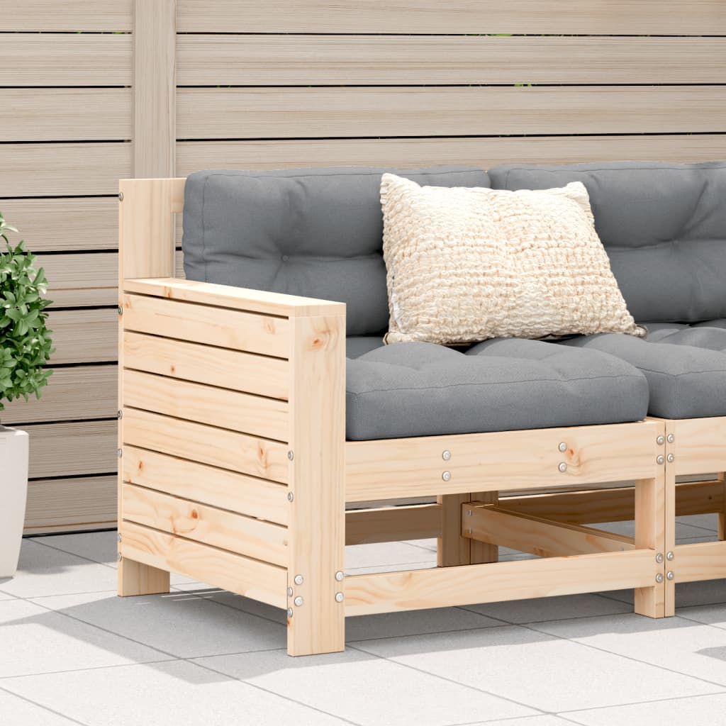 Tuinbank met armleuning en kussen massief grenenhout is nu te koop bij PeponiXL, paradijselijk wonen!