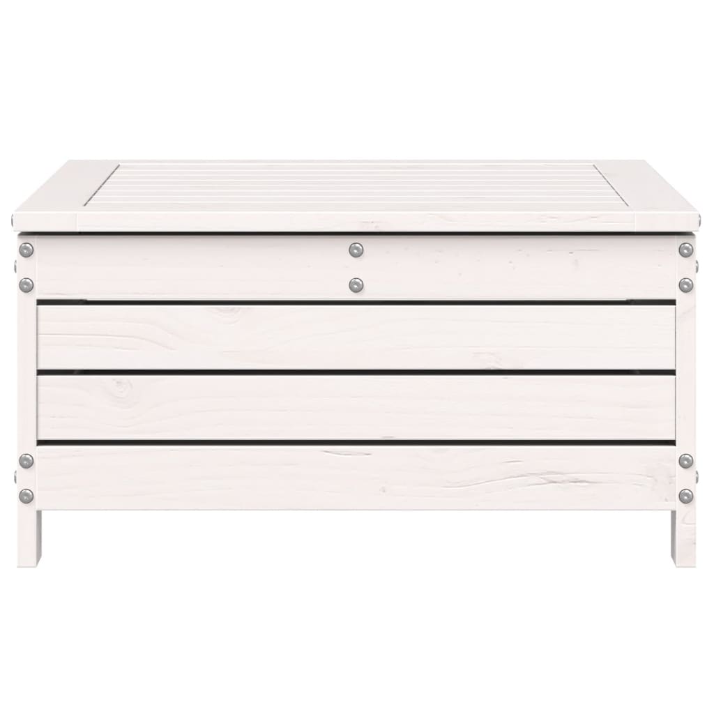 Tuinvoetenbank met kussen massief grenenhout wit is nu te koop bij PeponiXL, paradijselijk wonen!