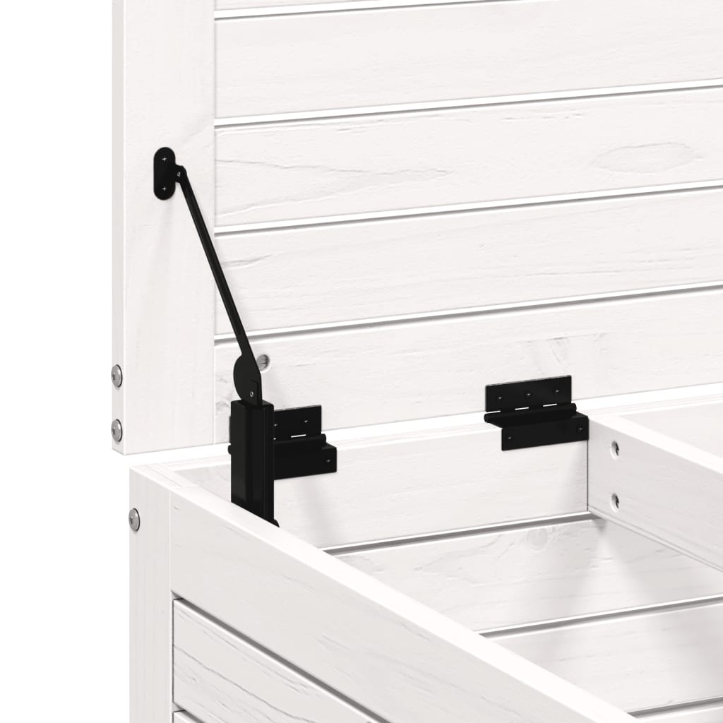 Tuinvoetenbank met kussen massief grenenhout wit is nu te koop bij PeponiXL, paradijselijk wonen!