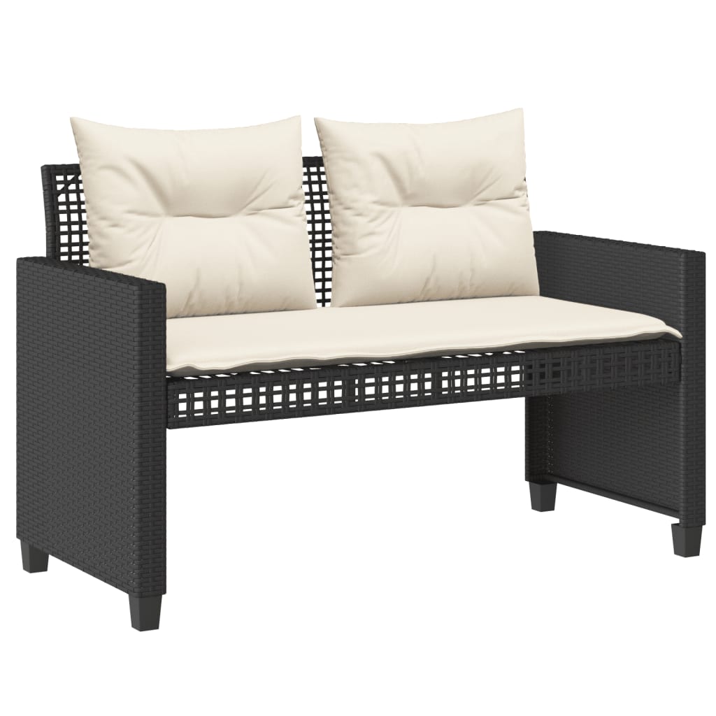 4-delige Loungeset met kussens poly rattan en glas zwart is nu te koop bij PeponiXL, paradijselijk wonen!
