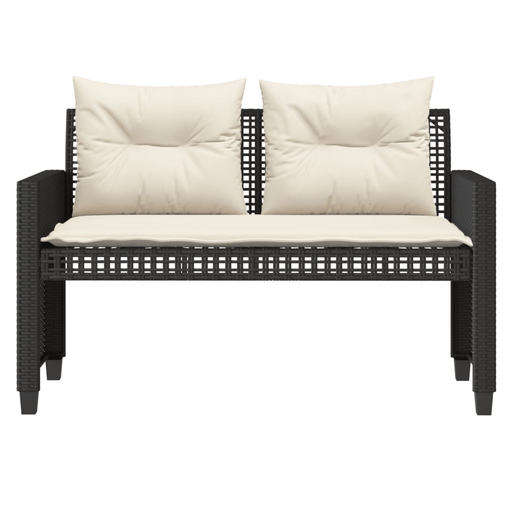 4-delige Loungeset met kussens poly rattan en glas zwart is nu te koop bij PeponiXL, paradijselijk wonen!