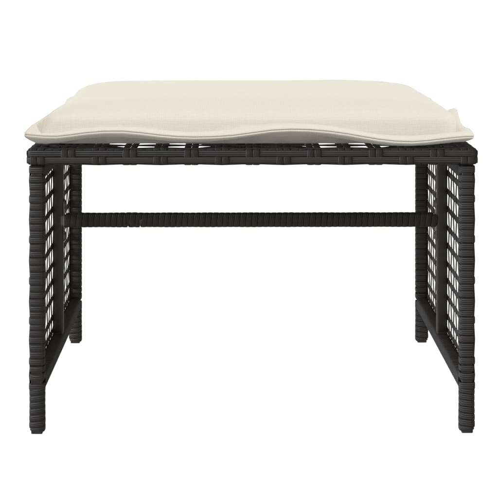 4-delige Loungeset met kussens poly rattan en glas zwart is nu te koop bij PeponiXL, paradijselijk wonen!
