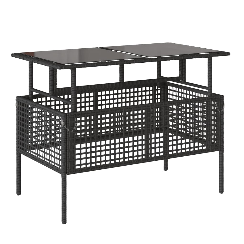 4-delige Loungeset met kussens poly rattan en glas zwart is nu te koop bij PeponiXL, paradijselijk wonen!