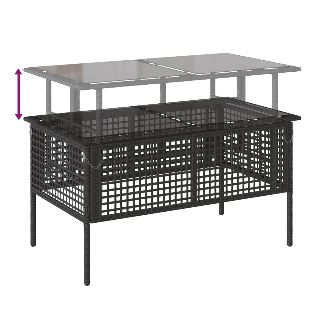 4-delige Loungeset met kussens poly rattan en glas zwart is nu te koop bij PeponiXL, paradijselijk wonen!