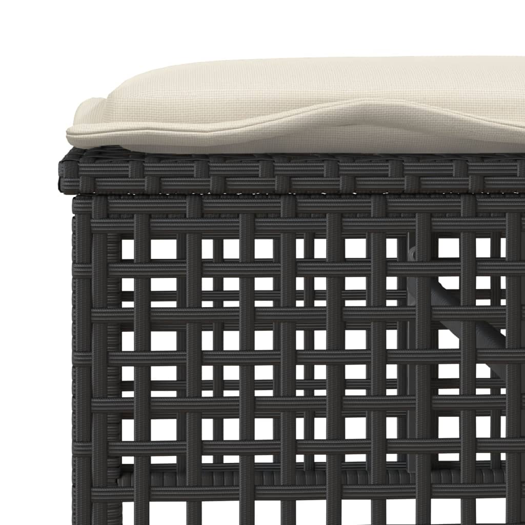 4-delige Loungeset met kussens poly rattan en glas zwart is nu te koop bij PeponiXL, paradijselijk wonen!