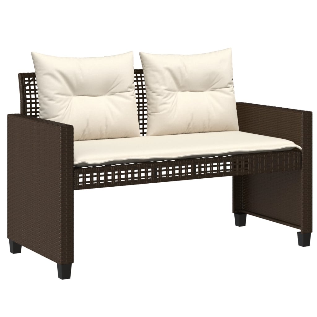 4-delige Loungeset met kussens poly rattan bruin is nu te koop bij PeponiXL, paradijselijk wonen!