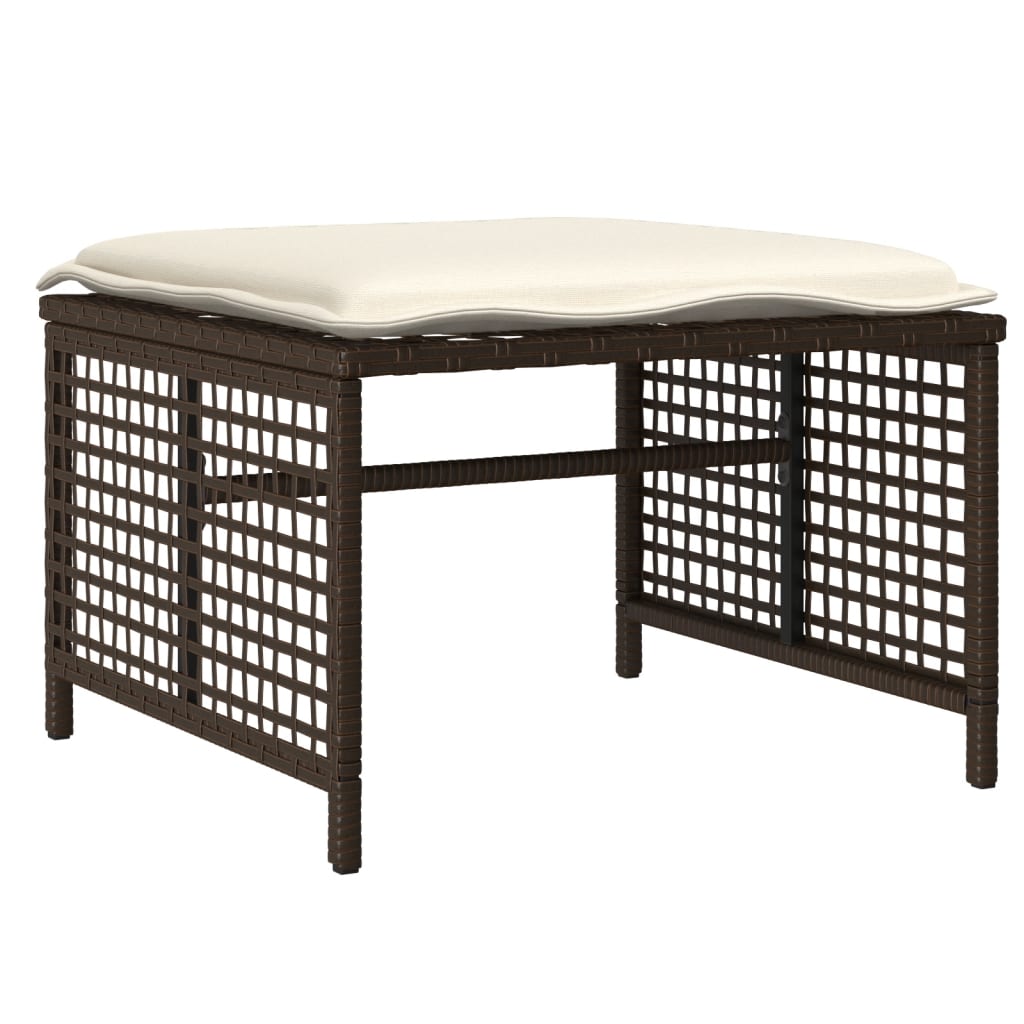 4-delige Loungeset met kussens poly rattan bruin is nu te koop bij PeponiXL, paradijselijk wonen!
